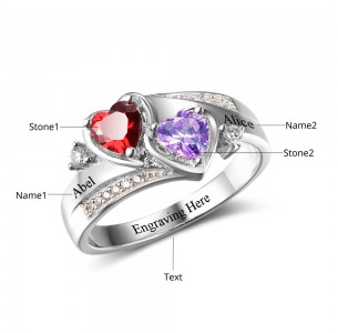 Birthstone Ring, Sterling Silver Personalized Engravable Ring JEWJORI102502